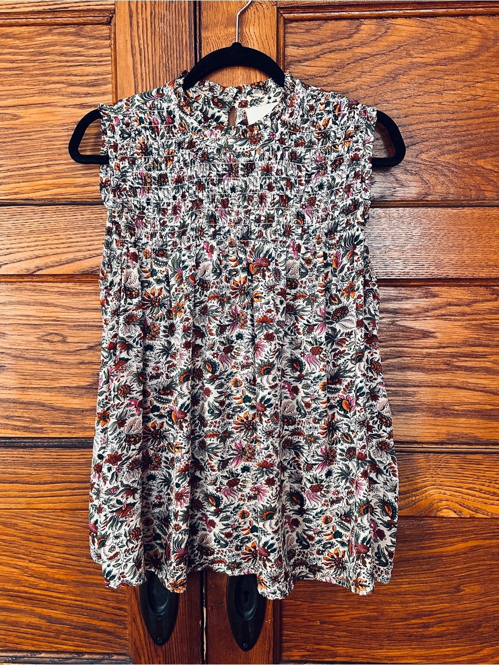 Maeve Sleeveless Floral Smocked Women's Top - White Multi